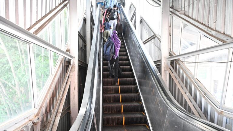 Commuters face hardships due to irregular functioning of escalators at Egmore railway station