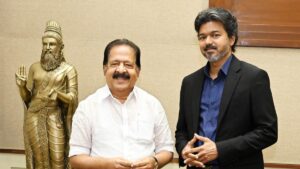 Kerala Home Minister Ramesh Chennithala meets Tamil Nadu CM Vijay, discusses on ‘Operation Toofan’