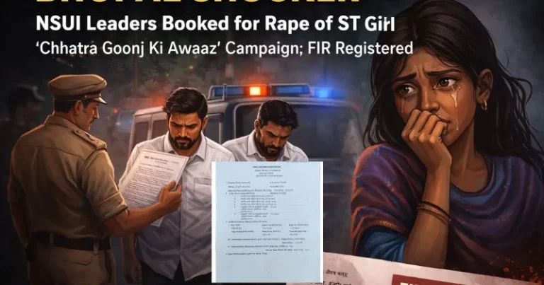 Bhopal Shocker: NSUI leaders booked for rape of ST girl during ‘Chhatra Goonj Ki Awaaz’ campaign; FIR registered